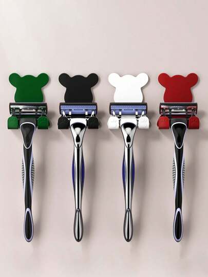 أثاث مكتبي 1/2/3/4/5 قطعة من خطاطيف القماش البلاستيكية الدببة المعلقة على الحائط، خطافات لاصقة بدون ثقب، خطافات لتعليق الملابس، خطاف دببة مزدوج، خطاف متعدد الوظائف ، رف لتخزين الحلاقة والمستحضرات، خطاف متنوع للمنظمة