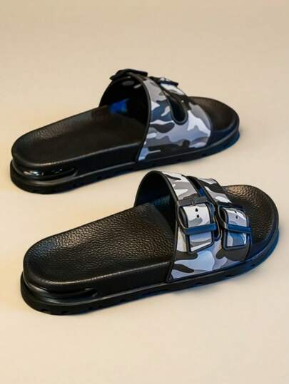 صنادل شبشب وسادية هوائية للرجال ، صنادل صيفية جديدة عصرية قابلة للإنزلاق ، محتشمة ومريحة ومتعددة الاستخدامات مانعة للانزلاق للخارج والشاطئ