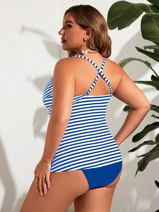 Swim Lushoire ملابس سباحة تانكيني للمقاسات الكبيرة، موضة الصيف الأنيقة