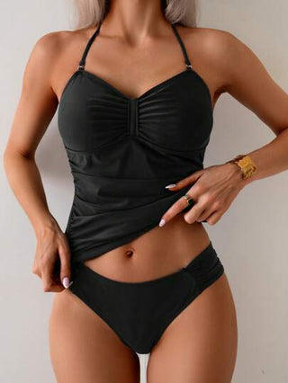 طقم تانكيني حريمي Swim Lushoire طقم بلوزة كاجوال مضوطة ومبرمة وملائمة للسيدات مع ملابس سباحة بيكيني