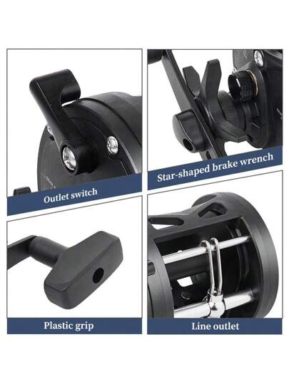 BILLINGS بكرة صيد الطعم الدائرية ذات السحب الأقصى 15 كجم ونسبة تروس 1:3.8 إنتظامية، مناسبة للقرموط وسمك القاطع والسيشل والمياه المالحة والعذبة