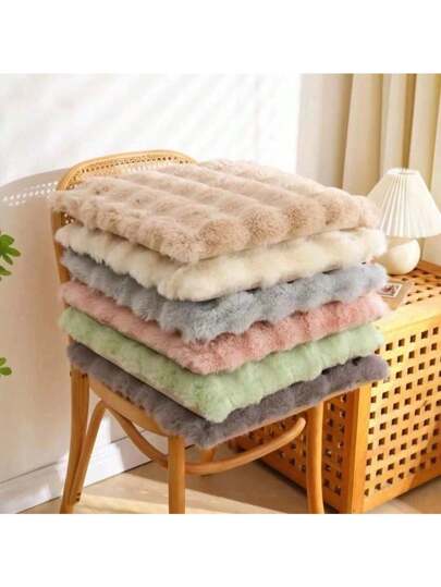 أثاث مكتبي 1/4 قطع وسادة كرسي مستطيلة من الفرو الصناعي الناعم مقاس 45 سم، وسادة غير انزلاقية وقابلة للغسيل بطراز جلد الخراف للغرفة، مقعد الميك اب، الأريكة، قابلة للغسل باليد، غطاء مريح للمقعد، لوازم مدرسية، عودة إلى المدرسة