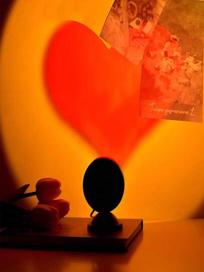 قطعة واحدة مصباح عرض ضوء غروب الشمس بشكل قلب,عرض ضوء غروب الشمس رومانسي,مصباح ليلي USB,مناسب لغرفة النوم,ديكور غرفة المعيشة,مصباح إسقاط نمط ,لخلفية الصور,هدية رومانسية مناسبة لديكور المنزل,غرفة المعيشة,هالوين,ديكور عيد الميلاد,لوازم مكتب المكتب ديكور الحا