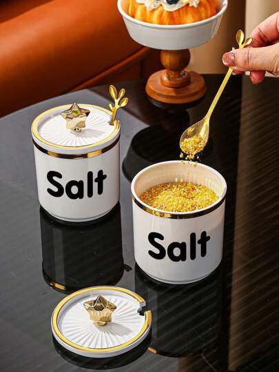 قاروره خزن منزلية وللمطاعم من البلاستيك للمطبخ، وعاء زخرفي لتخزين الملح والسكر والتوابل، مناسب للاستخدام في الهواء الطلق والأعراس والحفلات والهدايا وأعياد الميلاد