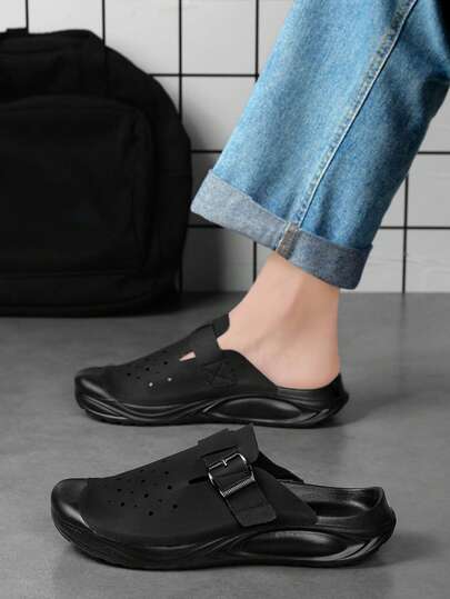 صنادل صيفية للرجال خفيفة الوزن ومتنفسة عالية المرونة مقاومة للتآكل وسميكة الأساس قابلة للارتداء