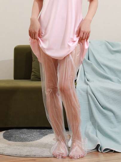 200 قطعة/ عبوة جوارب بلاستيكية شفافة قابلة للتخلص منها، غطاء للقدم، قناع للقدم، نقع للقدم، تغطية للتجريب على الأحذية