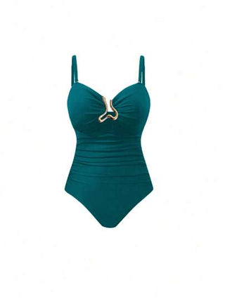 Swim Oasis بدلة سباحة قطعة واحدة حريمي ذات حمالات رفيعة وأشرطة باندو مع تنورة تغطية شبكية سوداء، ملابس شاطئ صيفية لكبار الحجم ، فاخرة