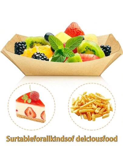 50 حزمة صواني ورق كرافت ثقيلة الوزن، وعاء طعام مقاوم للشحوم لتقديم الأطعمة في الحفلات والمهرجانات والحفلات والكريسماس