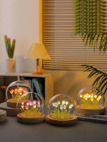 إضاءة ليلية زهرة التوليب - تصميم زهري رومانسي، تعمل بالبطارية، تشمل 20 زهرة توليب، مناسبة لديكور المكتب، ديكور المنزل، هدية عيد الأم، هدية عيد الحب، ديكور غرفة النوم، جو رومانسي، هدية عيد الميلاد، مصباح فراشة روماني!