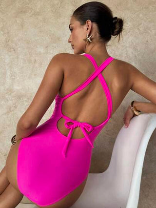مايوه حريمي قطعة واحدة Swim Glamine ملابس سباحة قطعة واحدة للنساء بتصميم مثير للخلف والظهر للصيف والشاطئ والحفلات