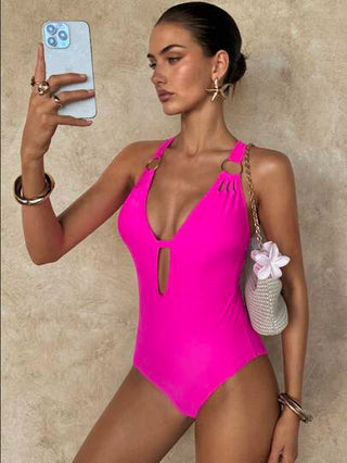 مايوه حريمي قطعة واحدة Swim Glamine ملابس سباحة قطعة واحدة للنساء بتصميم مثير للخلف والظهر للصيف والشاطئ والحفلات