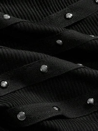 ROMWE Grunge Punk ملابس علوية سيدات بدون أكمام، رقبة حلقية، ظهر مفتوح، أنيق وجذاب، زينت بنيتات وإكسسوارات لامعة ، مناسب للصيف والشاطئ والتخرج والعيد والحفلات الموسيقية