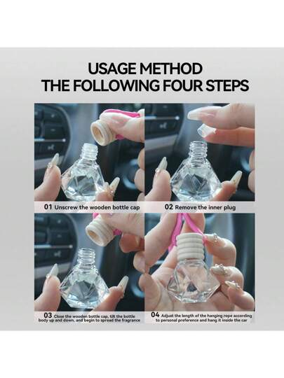 قطعة واحدة مزيل رائحة هواء السيارة الذكي 8مل، موزع عطر السيارة الجميل، مزيل رائحة المنزل، مزيل رائحة ومنعش للهواء، لتزيين سيارات النساء، رائحة طويلة الأمد، منتج عالي الجودة مناسب كهدية للنساء، عيد الأم وعيد الحب