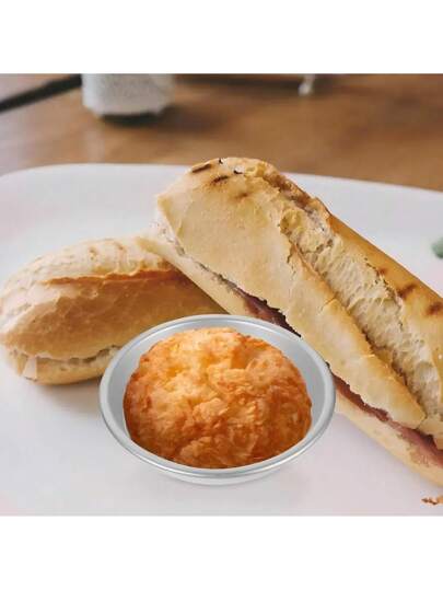 قالب كيك/ برجر/ كريمة/ حلوى مكون من 2/5/10 قطع من سبيكة الألومنيوم، مثالي لخبز الكيك والحلويات الصغيرة والقادر على إعادة الاستخدام