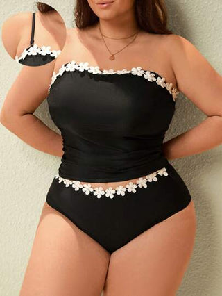 Swim Chiccia 2 قطعة، بنطلون سبا سائب للسيدات بحجم كبير، ملابس سباحة ذات قطعتين، إطلالة عصرية للعطلات الخفيفة