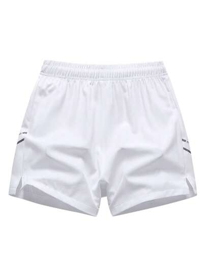 شورتات كاجوال بيضاء مناسبة للجنسين للركض في الهواء الطلق ،العطلات الشاطئية ، الرياضة. سراويل صيفية خفيفة الوزن فضفاضة بطول 3/5 للأزواج