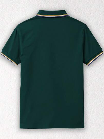 Manfinity Dauomo قميص بولو أزرار للرجال مع تصميم حصان ، موضة الصيف