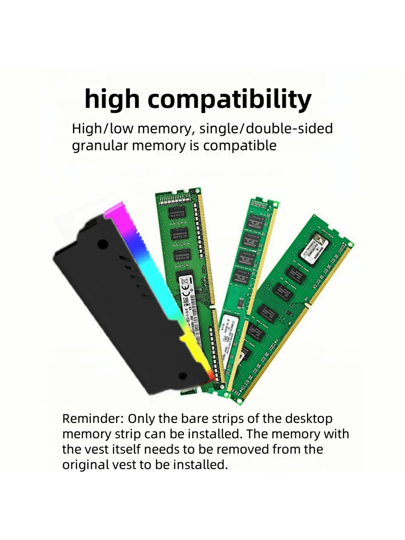 سترة تبريد، مبرد للبطاقة الرسومية. مصنوعة من سبيكة الألومنيوم. يتغير لون الضوء ARGB، والتي يمكن أن تفيد في تبديد الحرارة بشكل كامل عن البطاقة الرسومية وتكون مناسبة للكمبيوتر عند تشغيل ألعاب كبيرة وفعالة. 1 قطعة