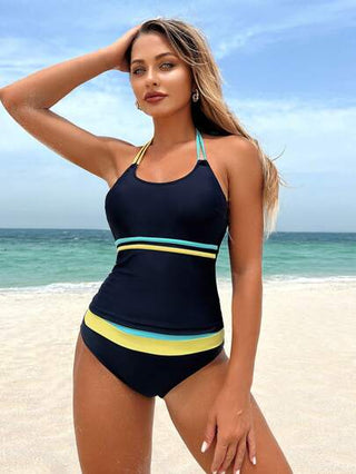 طقم تانكيني حريمي Swim SPRTY بيكيني ملابس نسائية مكوّن من صدرية رياضية ملونة قصيرة وملابس شاطئ