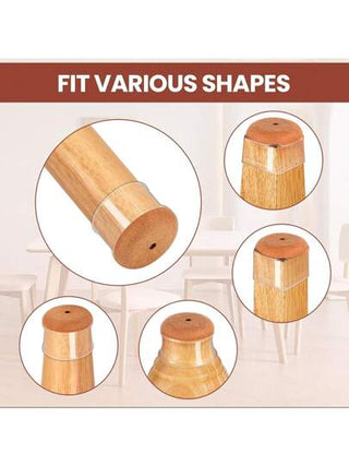 أثاث مكتبي 12 قطعة أغطية شفافة لأرجل الكرسي مانعة للانزلاق (مع وسادات من الشمع الألبان) ، واقيات أرضية دائرية كبيرة للكراسي ، وسائد سيليكون لأرجل الكراسي ، بطانيات الطاولة ، وسادات الكراسي ، مثالية للمنزل والمطاعم والفنادق والمقاهي