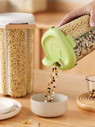 1 حاوية مختومة مقسَّمة ، جرار حبوب و حبوب للمطبخ ، صندوق تخزين حصص للمطبخ ، صندوق تخزين معكرونة ، صندوق تقسيم الحبوب والحبوب المنزلي