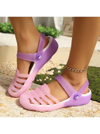 صنادل نسائية شرابة مطاطية بأسلوب بوهيمي مفرغة، لاستخدام داخلي وخارجي كاجوال للمنزل والمكتب والحفلات والشاطئ في الصيف
