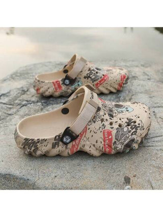 أحذية نسائية قابلة للتنفس بملمس مائي، موديل عصري غير متماثل، مفرغة ومثقّبة - أحذية مريحة مانعة للانزلاق ذات قاع ناعم لحدائق المنزل، أحذية شاطئ مقاومة للتآكل للأزواج، صنادل رياضية خارجية عصرية