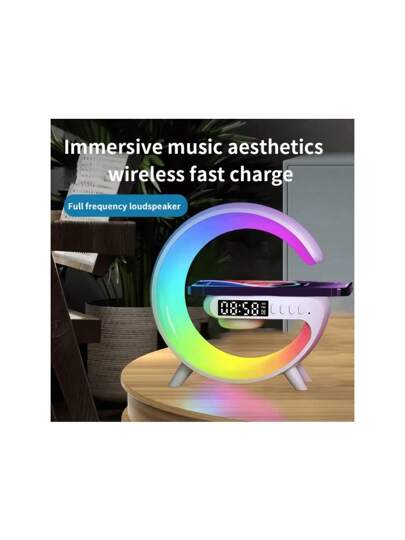 سماعة بلوتوث G63 اللاسلكية، شاحن السلكي، ساعة منبه صوتية ذكية مع إضاءة ليلية، مناسبة للسرير وطاولة المكتب، هدية لكل من الأطفال والبالغين