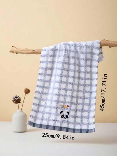 1/5 قطع مناشف قطنية صغيرة، مستطيلة ذات رسومات كرتونية جميلة، مطرزة بالحرف "سعيد"، بنمط حيوانات، مناشف وجه/يد للرجال والنساء، ماصة ناعمة سريعة الجفاف، مناسبة للحمام والمطبخ وهدايا عيد، للسفر والاستخدام السنوي، مقاومة للبهتان والتساقط