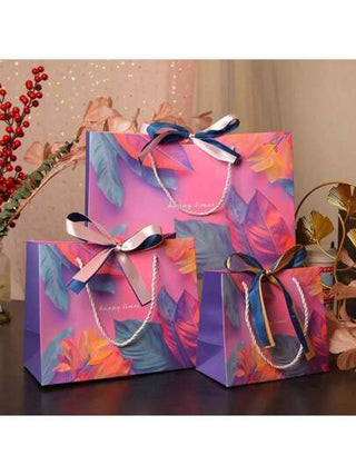 حقيبة هدايا ملونة واحدة ، حقيبة تغليف مستحضرات التجميل ، حقيبة ورقية عامة مزينة بشريط ، حقيبة تغليف هدايا مزينة بمقبض ، حقيبة تغليف هدايا زهرية ، حقيبة هدايا حرفية ، حقيبة تجزئة البقالة ، مناسبة لحفلات عيد الميلاد ، تغليف الزفاف ، عيد الأم ، حفل التخرج