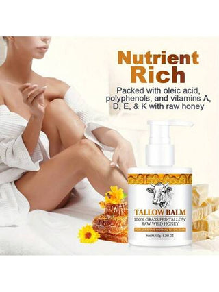 SUMIFANG شحم البقر للبشرة، كريم العسل و شحم البقر، كريم رفع الجسم للترطيب العميق، كريم مخفوق من شحم البقر والعسل لبشرة جافة، ترطيب طويل الأمد لجميع أنواع البشرة، للنساء والرجال لاستخدام يومي، تغليف حديث، العناية بالبشرة