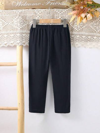 SHEIN بناطيل طويلة معمل للأولاد الصغار عادي ناعم ذات رباط، طراز الريف للربيع والصيف