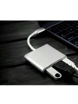 محول نوع C إلى HDTV 3 في 1، إخراج 4K HDTV، شحن سريع PD 100W نوع C، محول نقل بيانات USB 3.0