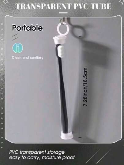 1/5 فرشاة أسنان ناعمة ذات فراء أسود، فرشاة أسنان لحاملي تقويم الأسنان، فرشاة أسنان محمولة لتنظيف كامل الأسنان