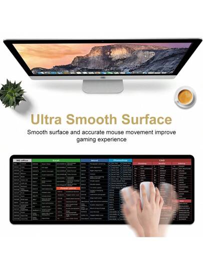 قاعدة فأرة بنمط اختصارات برنامج إكسل من قطعة واحدة، حصيرة كبيرة للألعاب والمكتب متعددة الأحجام، وسادة مطاطية مانعة للانزلاق لفأرة الكمبيوتر، اكسسوارات لمكتب المدرسة والمنزل، هدية لصديق أو عائلة --- اختصارات برامج المكتب