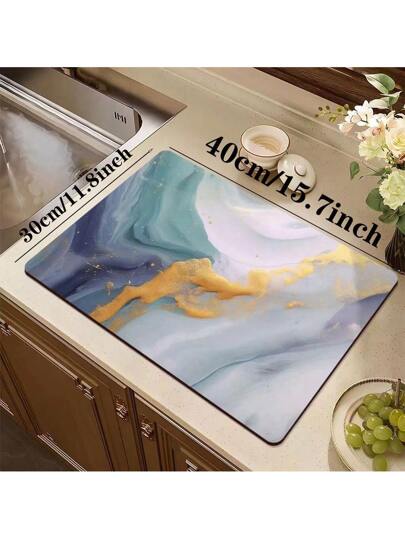 وسادة امتصاص ماء لآلة القهوة في المطبخ، وسادة تصريف لأطباق المائدة، وسادة تصريف غاطسة للأدوات المائدة والأواني ،لامتصاص المياه بكفاءة دون بلل أو انزلاق