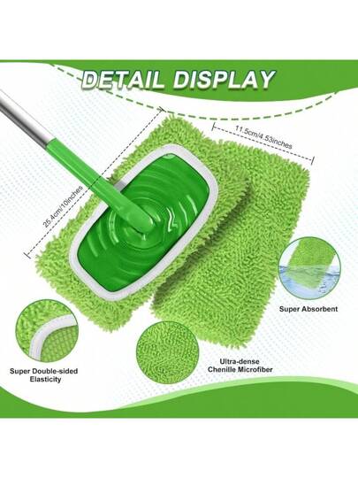 طقم أقمشة أرضية - أقمشة ميكروفيبر قابلة لإعادة الاستخدام لممسحات الأرضية