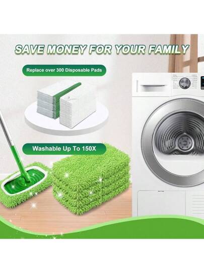 طقم أقمشة أرضية - أقمشة ميكروفيبر قابلة لإعادة الاستخدام لممسحات الأرضية