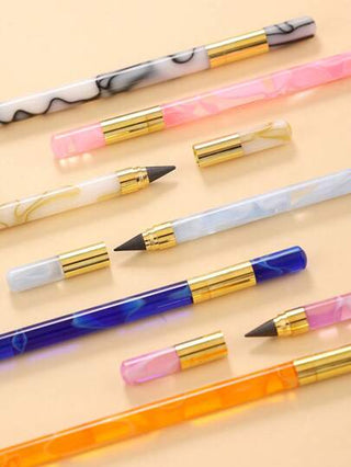 قلم رصاص مخصص مع نص/ اسم شخصي، متعدد الألوان، جسم من البلاستيك الشفاف، بدون محدد أو حبر، متين للكتابة والرسم، HB، هدية للطلاب، عيد الميلاد، التخرج، عيد الميلاد