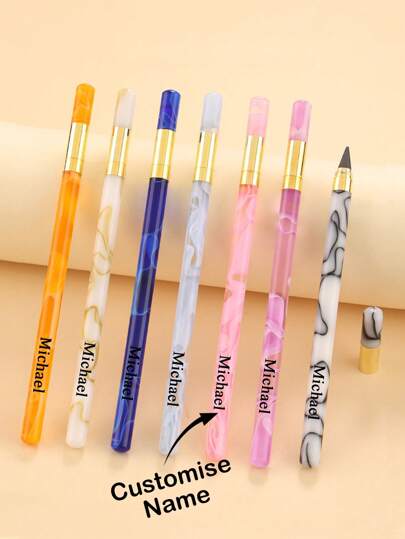 قلم رصاص مخصص مع نص/ اسم شخصي، متعدد الألوان، جسم من البلاستيك الشفاف، بدون محدد أو حبر، متين للكتابة والرسم، HB، هدية للطلاب، عيد الميلاد، التخرج، عيد الميلاد
