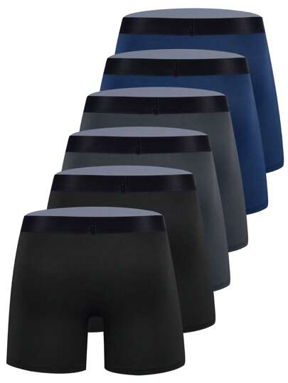 EasyFave 6 قطع/عبوة سروال رجالي محبوك بلون سادة، أنيق ومناسب للصيف