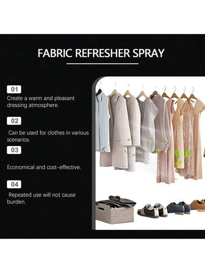 رذاذ منعش للملابس، عطر فاخر وطويل الأمد، خالٍ من الكهرباء الساكنة، رذاذ ملابس مريح