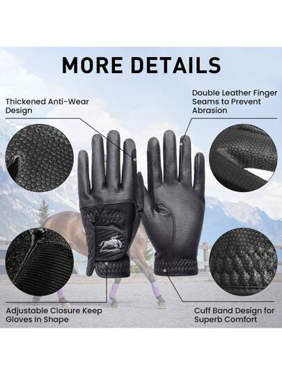 FINGER TEN قفازات ركوب الخيل للنساء قابلة للتمدد، قفازات فروسية، مضادة للانزلاق، تنفس جيد وخفيفة الوزن مناسبة لركوب الدراجات والدراجات الهوائية والبستنة والأنشطة الخارجية مناسبة لجميع الفصول