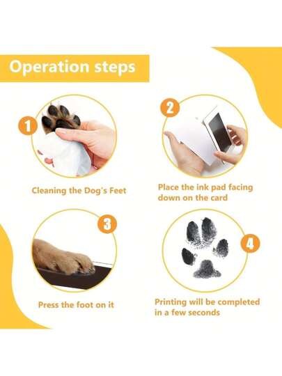 طقم بصمة قدم الحيوانات الأليفة به وسادة حبر واحدة و2 بطاقة بصمة. هدية والكريسماس للأطفال بصمة اليد والقدم