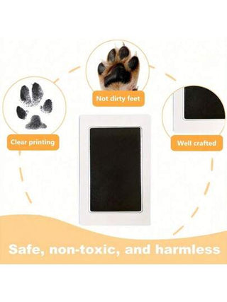 طقم بصمة قدم الحيوانات الأليفة به وسادة حبر واحدة و2 بطاقة بصمة. هدية والكريسماس للأطفال بصمة اليد والقدم