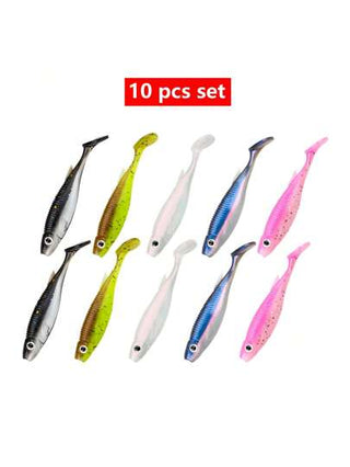 10 قطع / 20 قطعة طعم ناعم ثنائي اللون ذو ذيل T، طعم معدني منعكس لصيد الأسماك البحرية والمياه العذبة مناسب لأسماك السليم والبلاص والمندرين، صالح للاستخدام في المياه المالحة والعذبة