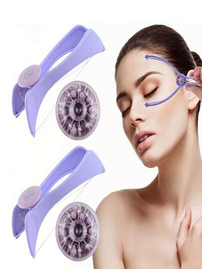 2/مجموعة إبيلاتور للنساء لإزالة الشعر من الوجه والرقبة والذقن والشفة العليا، سهل الاستخدام، سريع، يمنح البشرة ناعمة، إبيلاتور بخيط القطن لإزالة الشعر بشكل يدوي، أداة تجميل مناسبة للاستخدام المنزلي والسفر