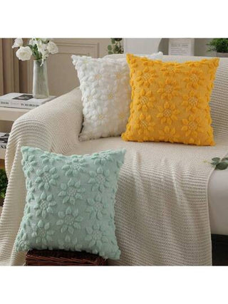 1 غطاء وسادة زخرفية محشوة بالزهور المطرزة، طراز حديث مناسب لديكور المنزل والصالة والنوم والأريكة، للاستخدام على مدار السنة