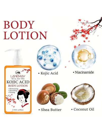 SUMIFANG غسول جسم مرطب جداً ومحكم بحمض الكوجيك للنساء, لون بيج فاتح, يحسن لون البشرة البيج الفاتح, خالي من البارابين, مناسب لجميع أنواع البشرة البيج الفاتحة, 6.75 أونصة سائلة