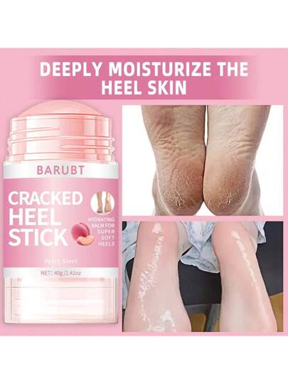 BARUBT 40 جرام كريم قدم ذو رائحة الخوخ، مناسب للقدم الجافة والمتشققة، يغذي ويرطب القدم والكعبين الجافين، يمنع التشقق، يترك القدم ناعمة وطرية